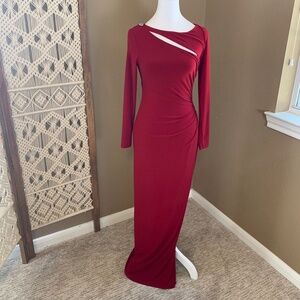 Ralph Lauren Evening Dress - Size 2P - long sleeves, one slit, floor length hem